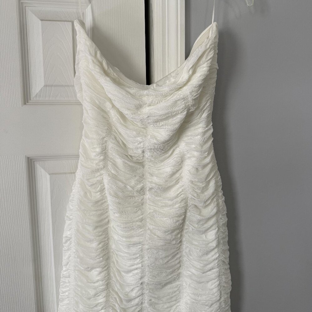 Windsor White Ruched Mini Dress | Size L | NWT | Party Cocktail Dress
